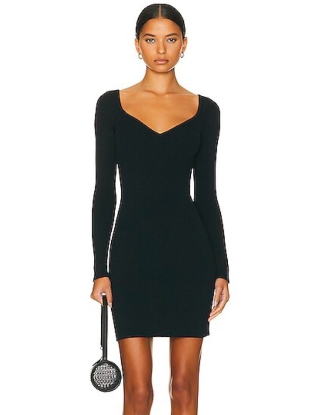 NWT Alaïa Black Heart Rib Mini Dress Size 38